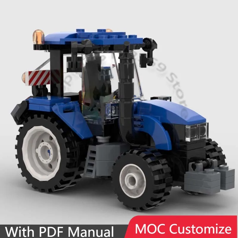 198 PCS Speedy Sports Car Small Tractor MOC Customize Modular Building Block Creative Design Popular DIY Boys Toy Christmas Gift