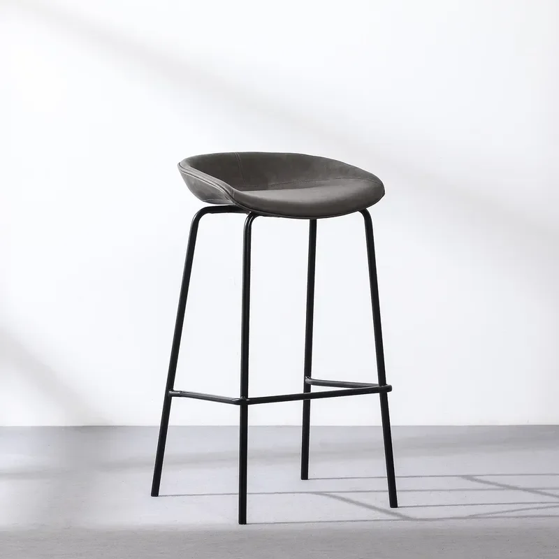 for   Top Quality Home Bar Furniture Simple Modern  Leather Seat High Bar Stool with Metal Legs