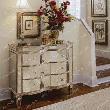 

Dining Side Mirror Entrance Cabinet Simple Mirror Display Cabinet Glass