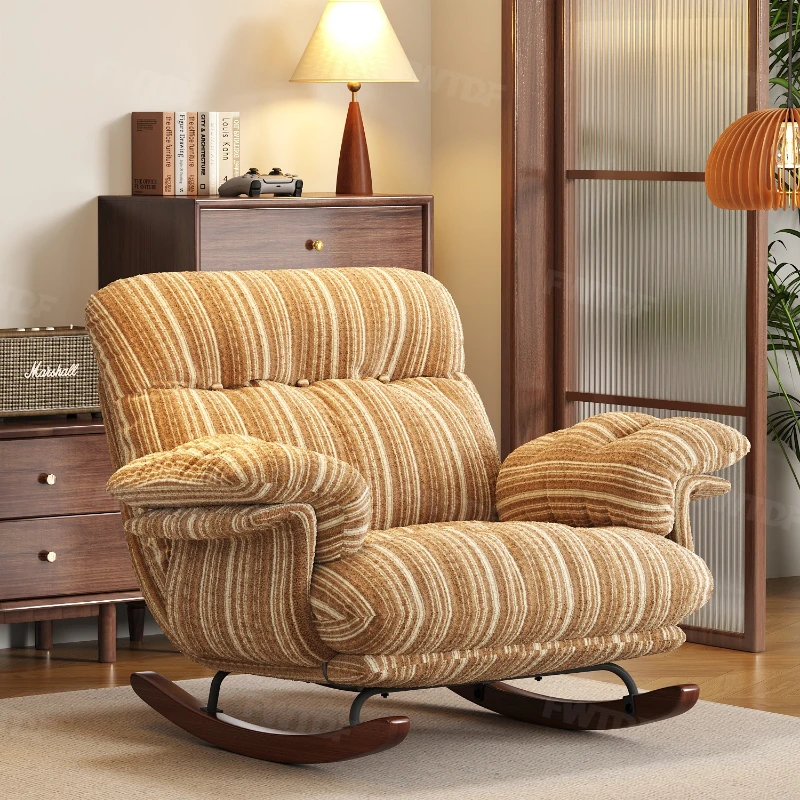

Lazy rocking sofa chair 2026 new French single leisure living room balcony home antique style can lie down and sleep