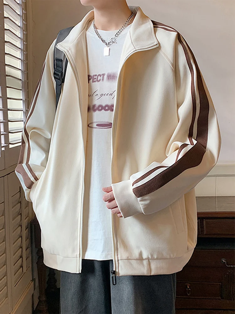 

Casual Loose Men's Spring Autumn Jaet 2024 New Sle Sweatirt Open Cardigan Spor Loose Fit Youthful Trendy Outerwear