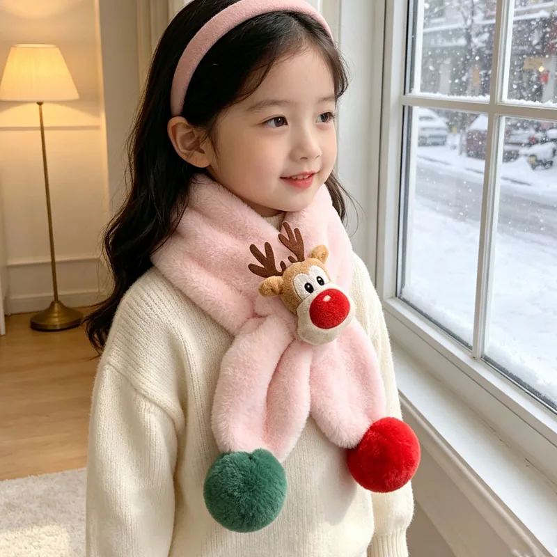 1-5pcs Winter Scarf Plush Neck Warmer Thickened Windproof Cute Sweet Japanese Korean Style  Home School Outdoor Daily Wear