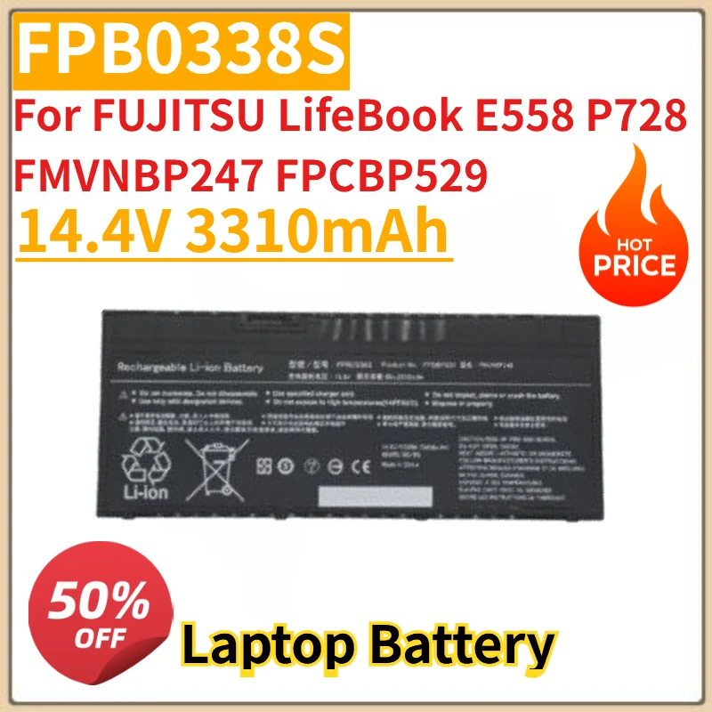 

High Quality New FPB0338S Laptop Battery 14.4V 3310mAh For FUJITSU LifeBook E558 P728 FMVNBP247 FPCBP529