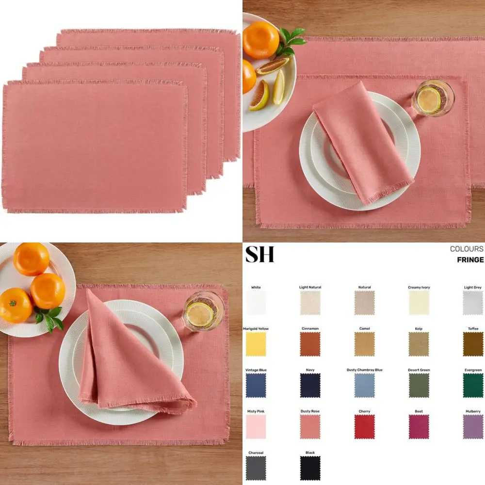 

Набор льняных салфеток из 4 штук — Dusty Rose 14x19 дюймов — коврики из чистого льна для элегантной столовой