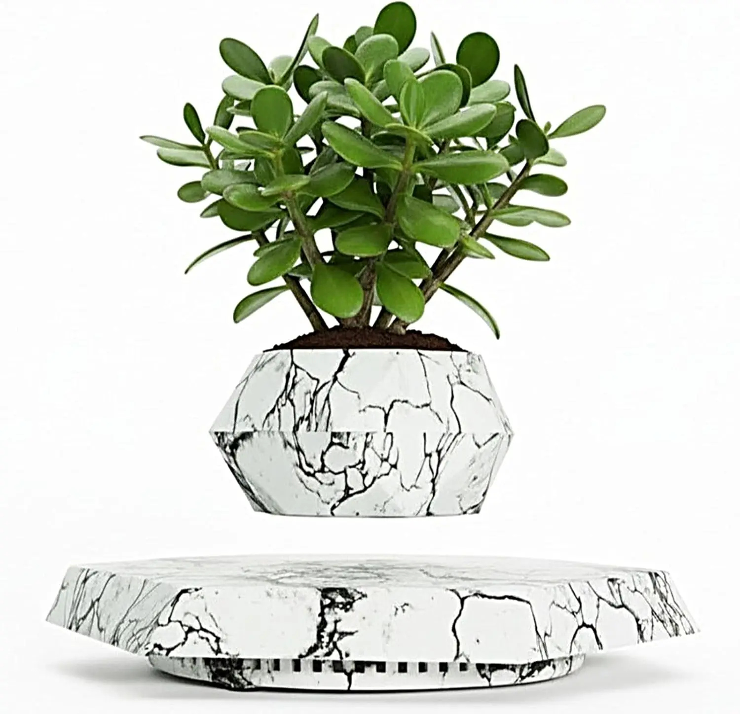 

Мраморный горшок для растений - плавающий кашпо для суккулентов, декор для дома, 360 ° Экспозиция на солнечном свете (9,45 x 9,85 x 7,09 дюймов)