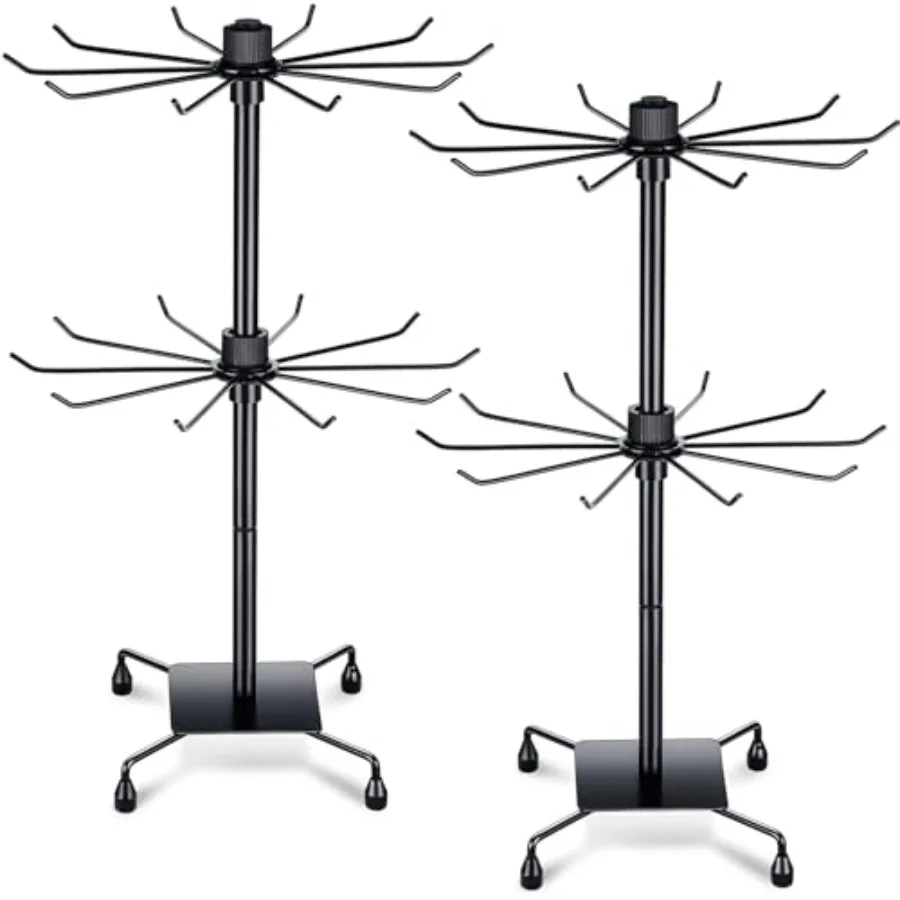 

2 шт. вращающаяся подставка для ювелирных изделий с крючками, металлическая подставка для сережек для продавцов, ожерелье, браслет, продажа черного цвета 19