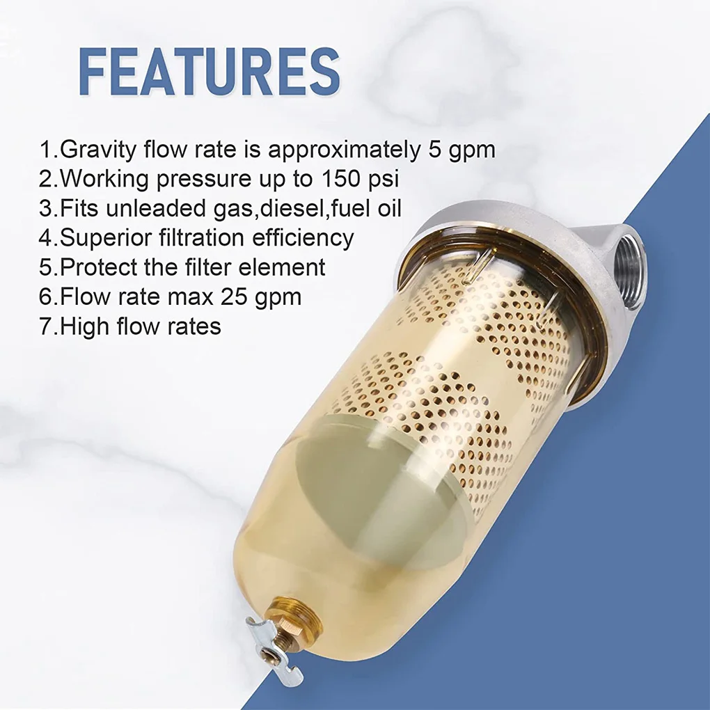 

B10-AL Fuel Tank Filter Fuel Water Separator Assembly with PF10 Filters Waterproof Filters Oil Storage Tank Fuel Tank Filter