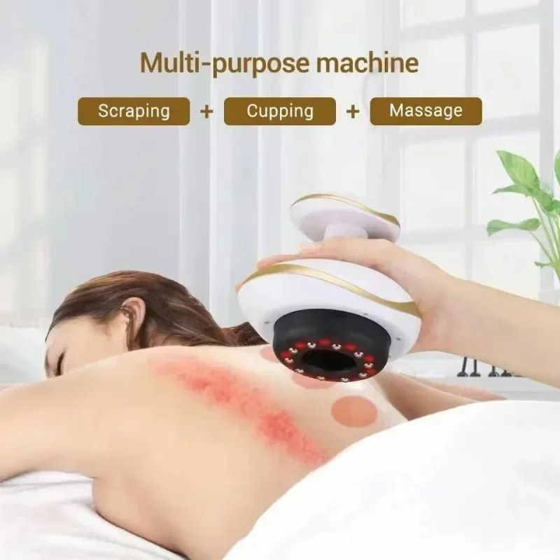 

Home Electric Guasha Scraping Massage Cupping Body Massager Vacuum Cans Suction Cup Heating Fat Burner Anti-cellulite Massager