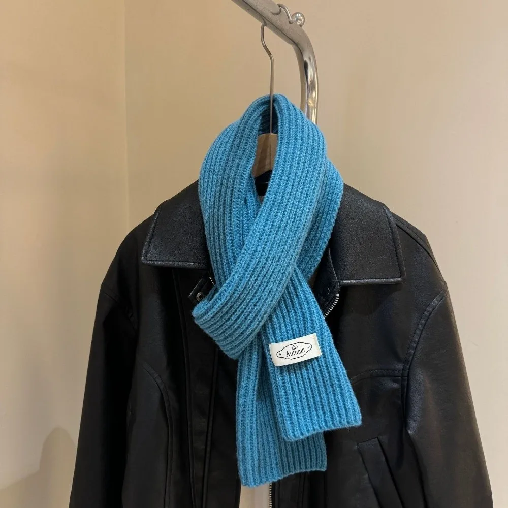 

Новый вязаный утеплитель для шеи, ветрозащитный холодостойкий вязаный шарф, однотонный теплый шейный платок для катания на лыжах