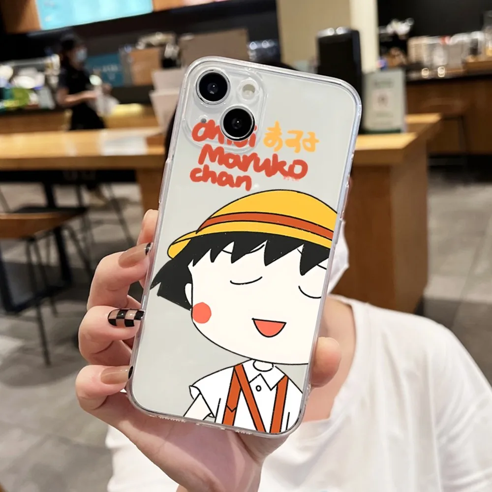 C-Chibi M-Maruko C-Chan Phone Case For Iphone 15 11 13 14 Pro Max 7 8 Plus X Xr Xs Max 16pro 12mini Transparent Cover