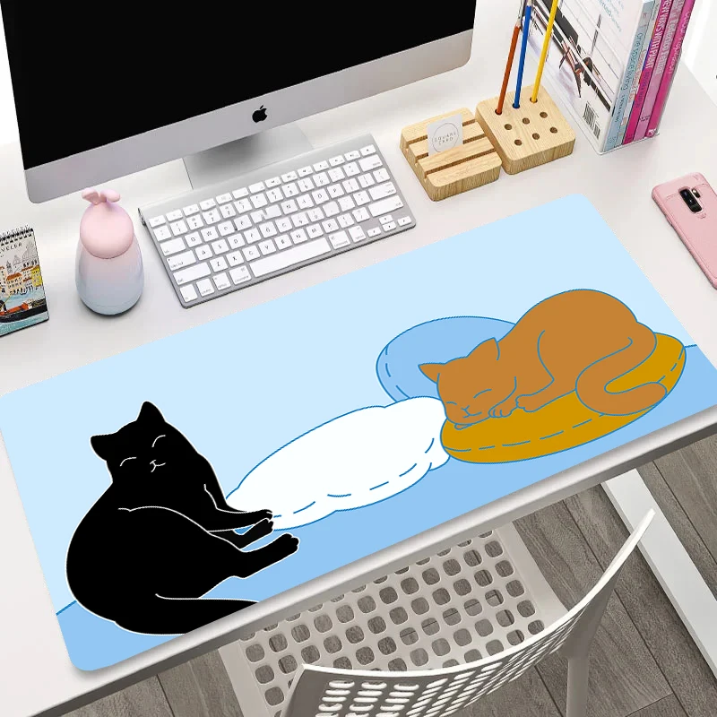 Cute Cat Mouse Pad Kawaii Large Desk Mats XXL Gaming Mousepads Office Table Keyboard Pads Custom Made Notebook Computer Game Mat