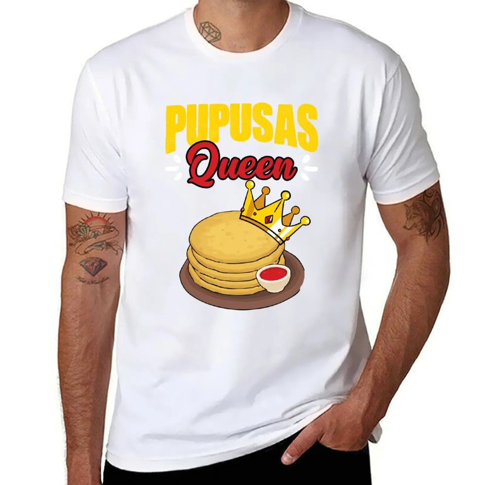 

An Queen Pupusa El Salvador Pupusas Salvadorian Awesome Food T-Shirt Casual Daily Outfit T-Shirt