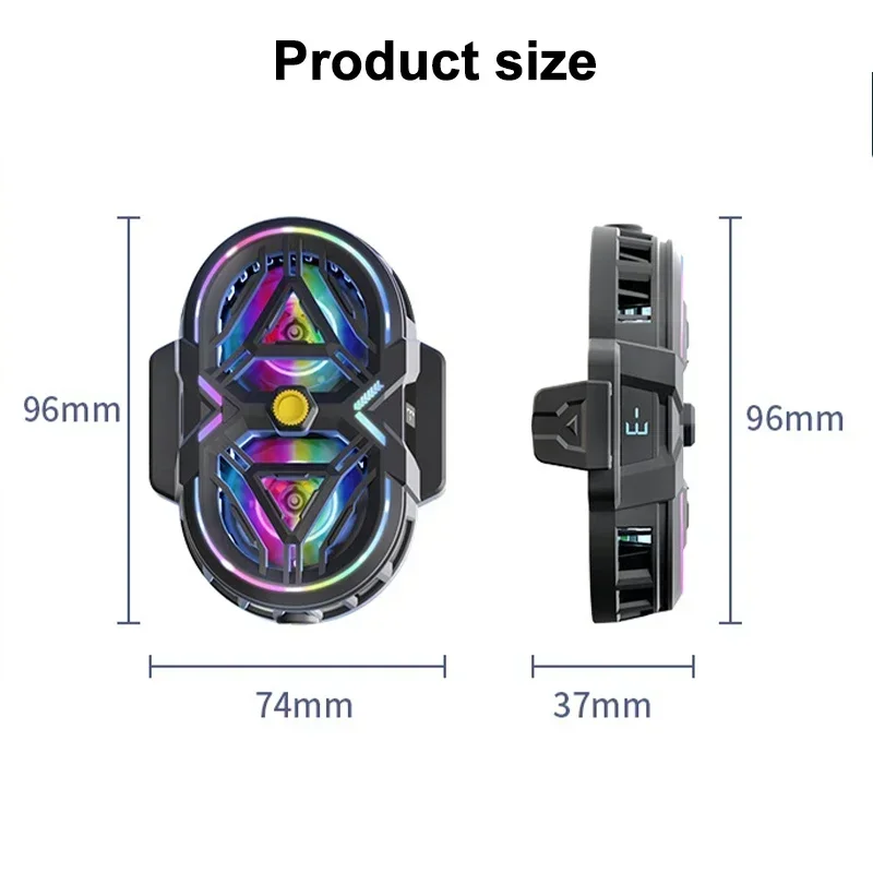 RS3 Mobile Phone Cooler Semiconductor Cooling Fan Radiator Dual Core 3 Gears Adjustable Heat Sink for IOS Android Live Streaming