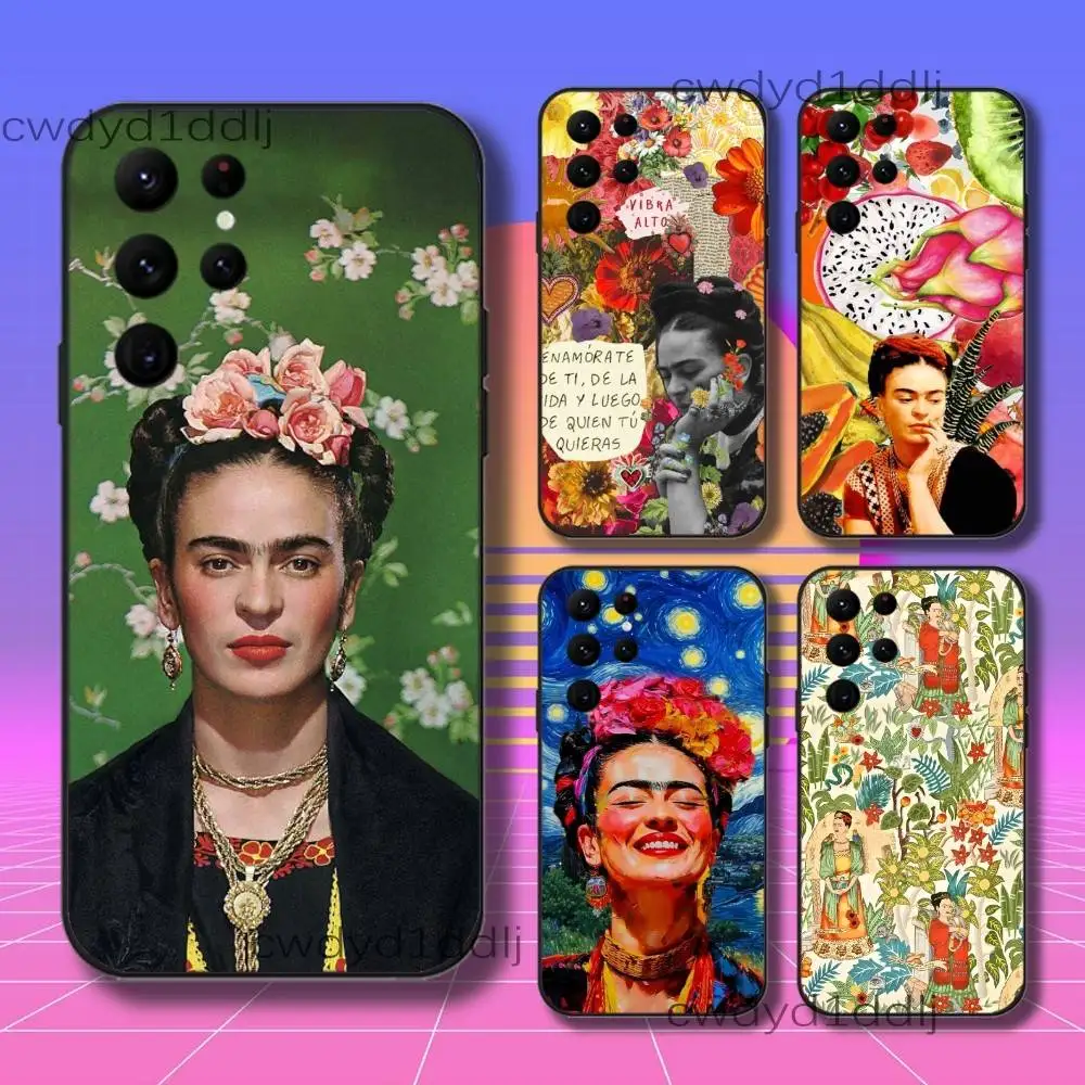

Fashion F-FridaS-S Art K-Kahlo Phone Case For Samsung S10,S21,FE,S21 ,S26,S25,S24,S23,Ultra,S9,S22,Plus Black Shell Cover