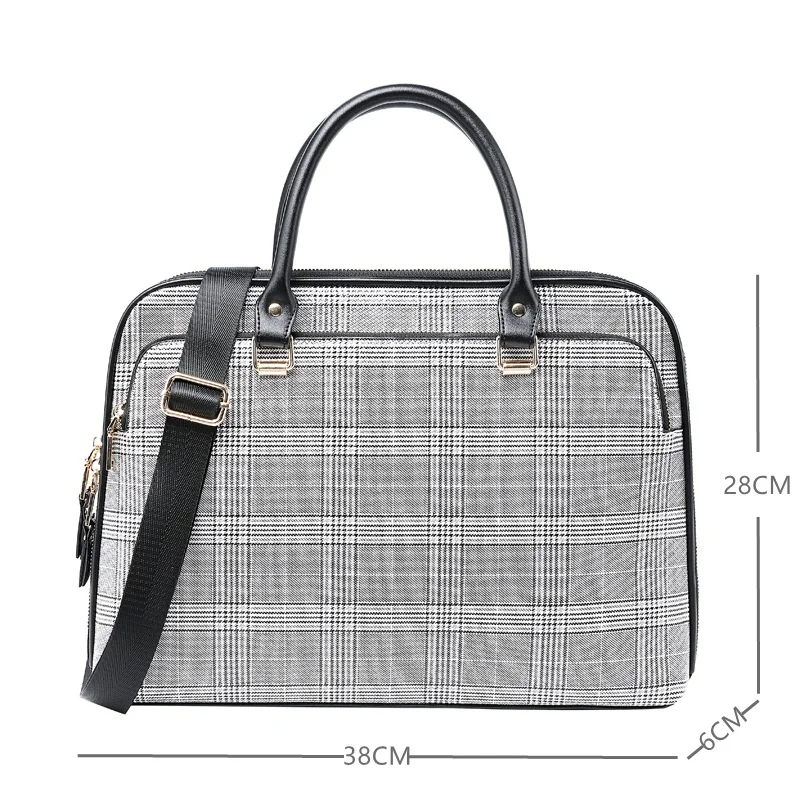 Imagem -06 - Bolsa Feminina para Computador Pasta de 14 Polegadas para Macbook Air Couro Notebook Trabalho Escritório Bolsa Transversal para Dell Acer hp