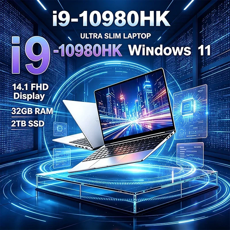 14.1 Inch 120Hz FHD IPS Laptop Intel Core I9-10980HK 32GB RAM 2TB SSD Backlit Keyboard Long Battery Life for Gaming And Graphics