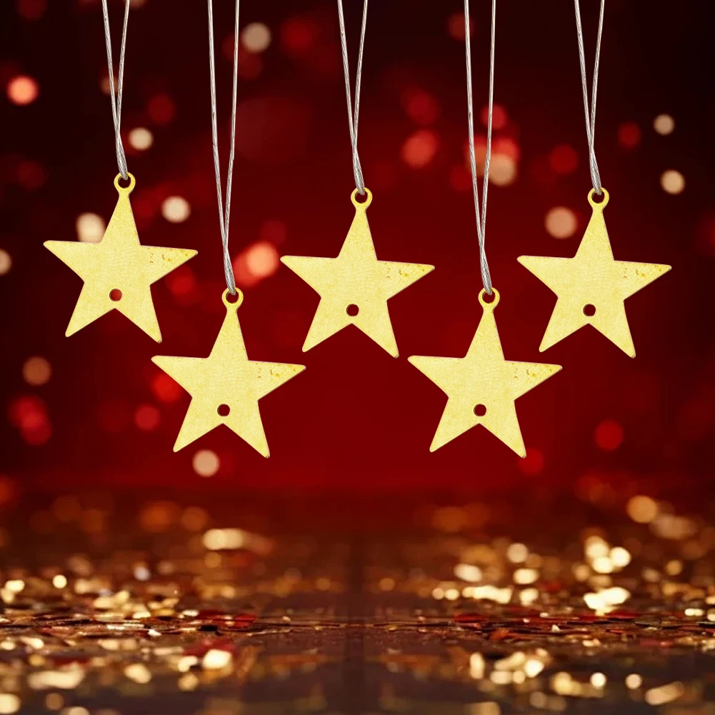 2pcs Small Size Pendant in Golden-colored Copper Material Indoor Curtain Lighting Accessories Outdoor Scene Decoration Props
