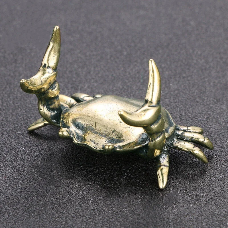

Brass Crab Figurines Statue Home Office Ornaments Animal Figurines Pen Holder