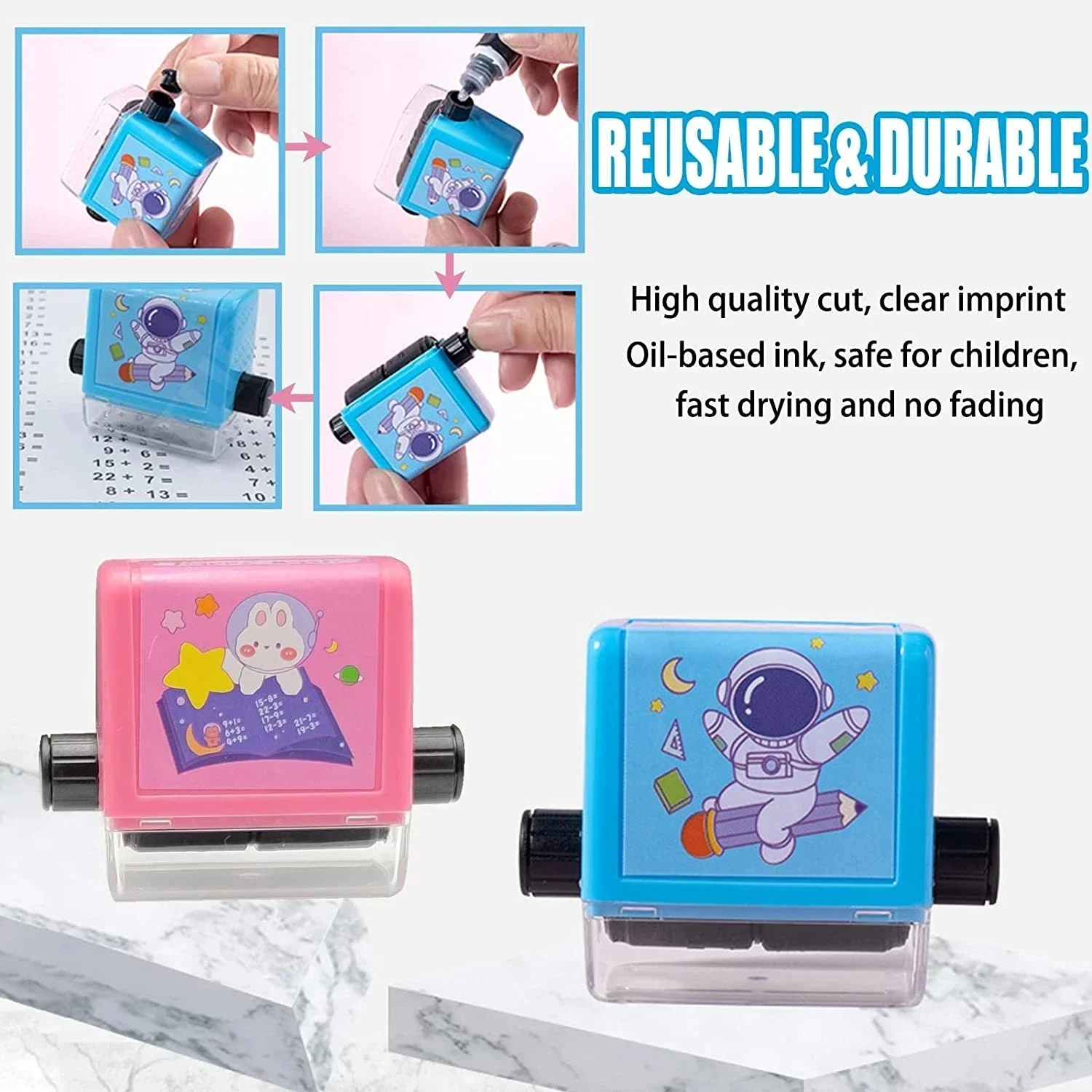 Math Roller Stamp Addition Subtraction Multiplication Division Practice Digital Type Mathematical Operation Stamp Pupils Teacher