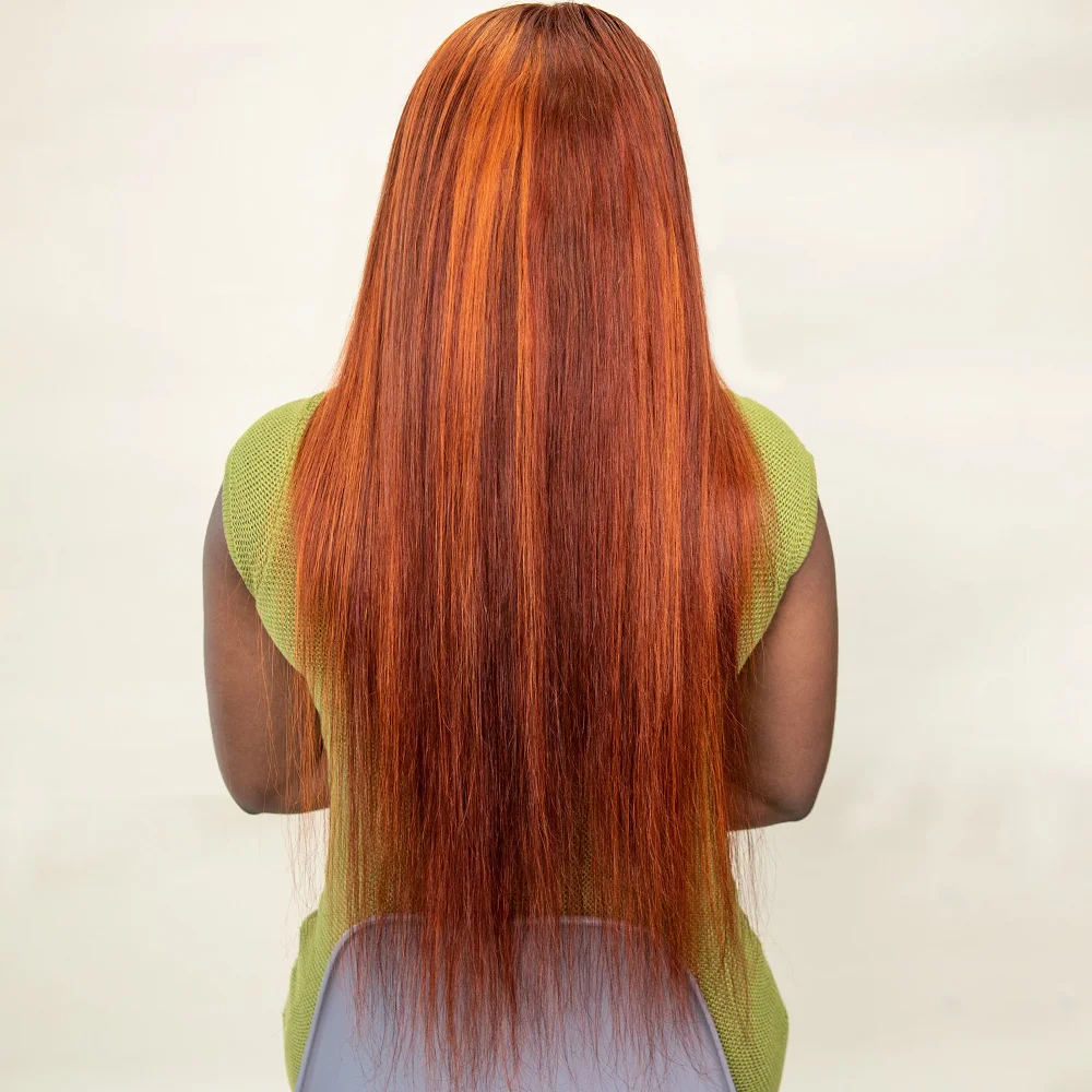 P4/350 Wig Renda Depan Lurus Tulang Rambut Manusia untuk Wanita 13X4 Wig Renda Depan Pra Pencabutan Wig Rambut Manusia Remy Brasil