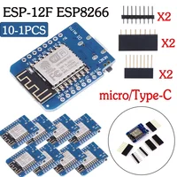 Placa de desarrollo WIFI ESP D1 Mini NodeMCU Lua IOT, 10-1 piezas, ESP8266, 2,4 V, con pines para Arduino