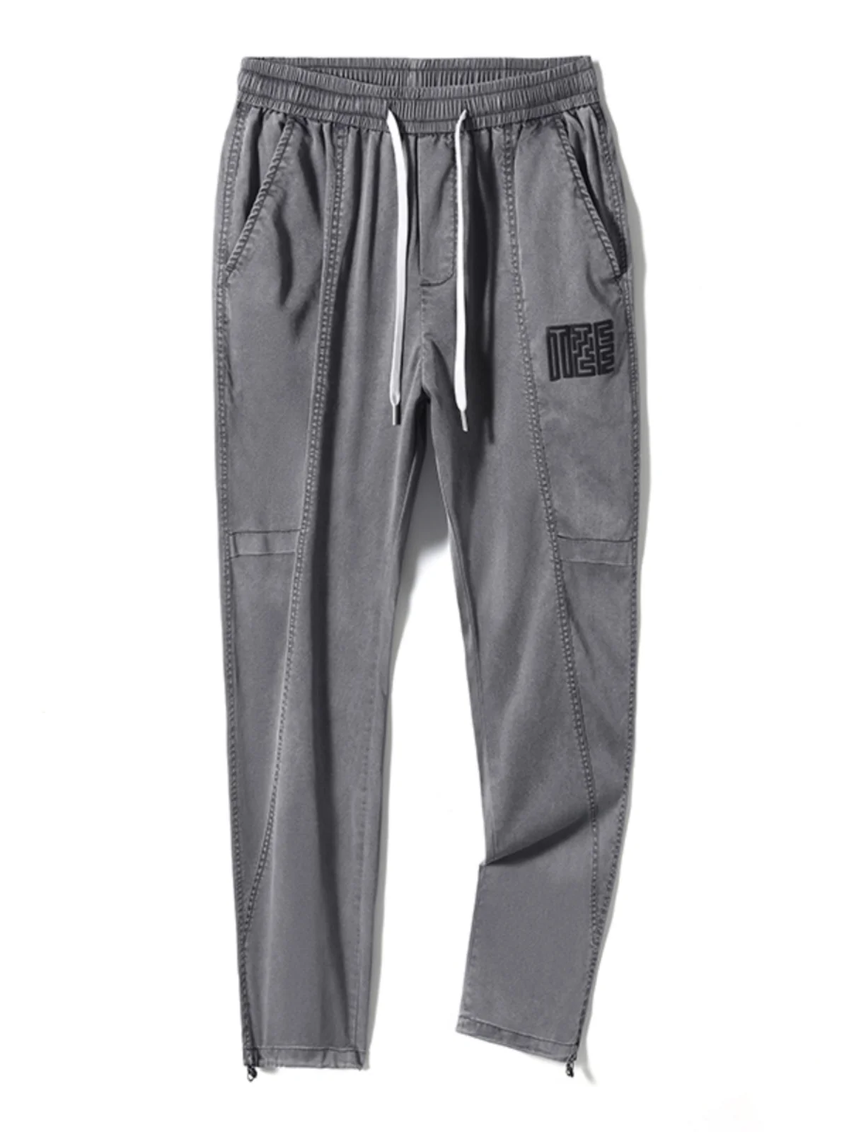 

Мужские повседневные джинсы прямого кроя, весенне-летние, тонкие, свободные, рабочие, спортивные, с эластичными манжетами, укороченные (7/8)