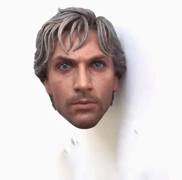 Realistyczna głowa męskiej figurki w skali 1/6 - styl inspirowany żołnierzem wojskowym i bohaterem science fiction, pasująca do 12-calowego ciała figurki akcji, akcesorium do zabawki.