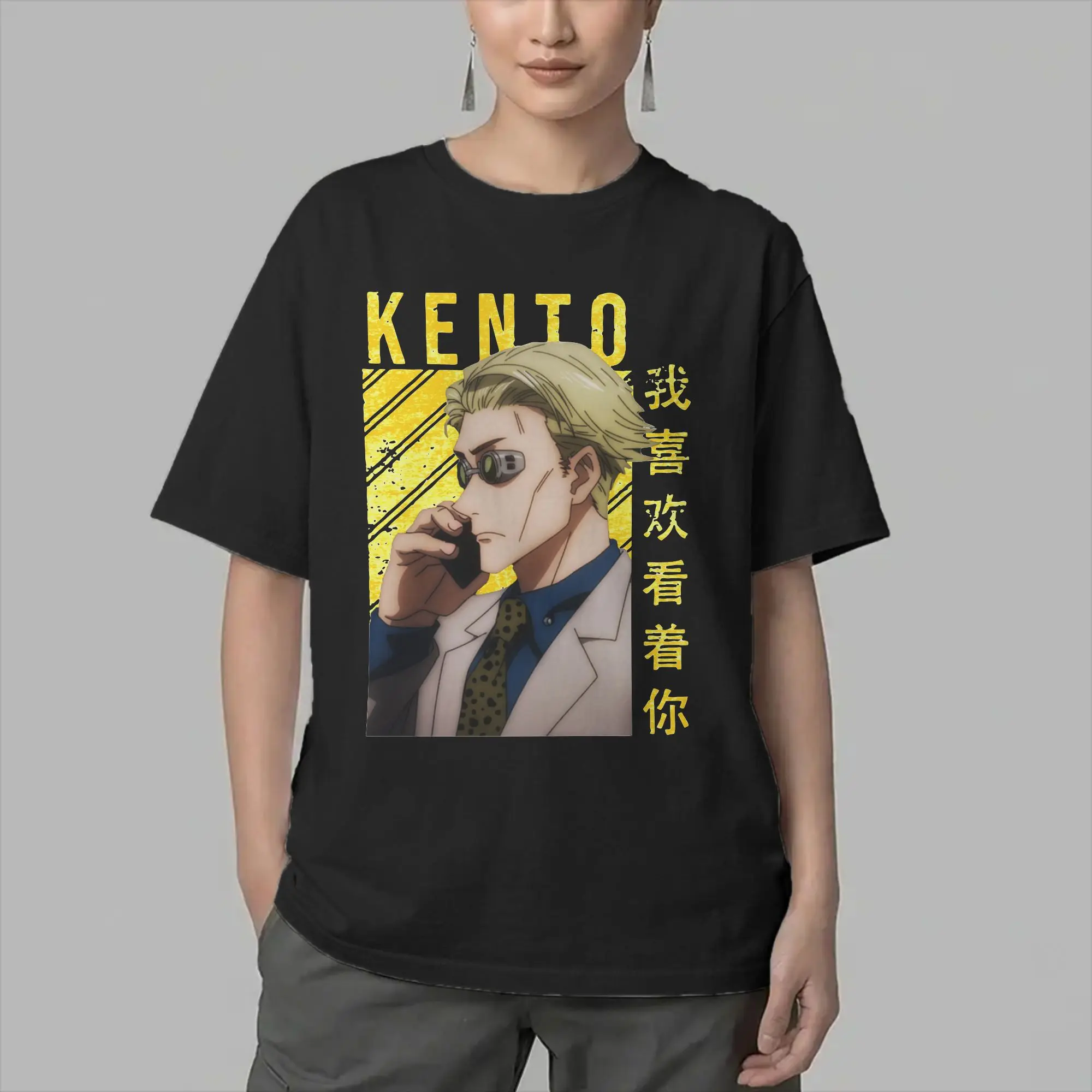 Jujutsus Kaisens Anime Nanami Kento Men's T Shirts  Awesome Tees Short Sleeve Round Collar T-Shirts Cotton