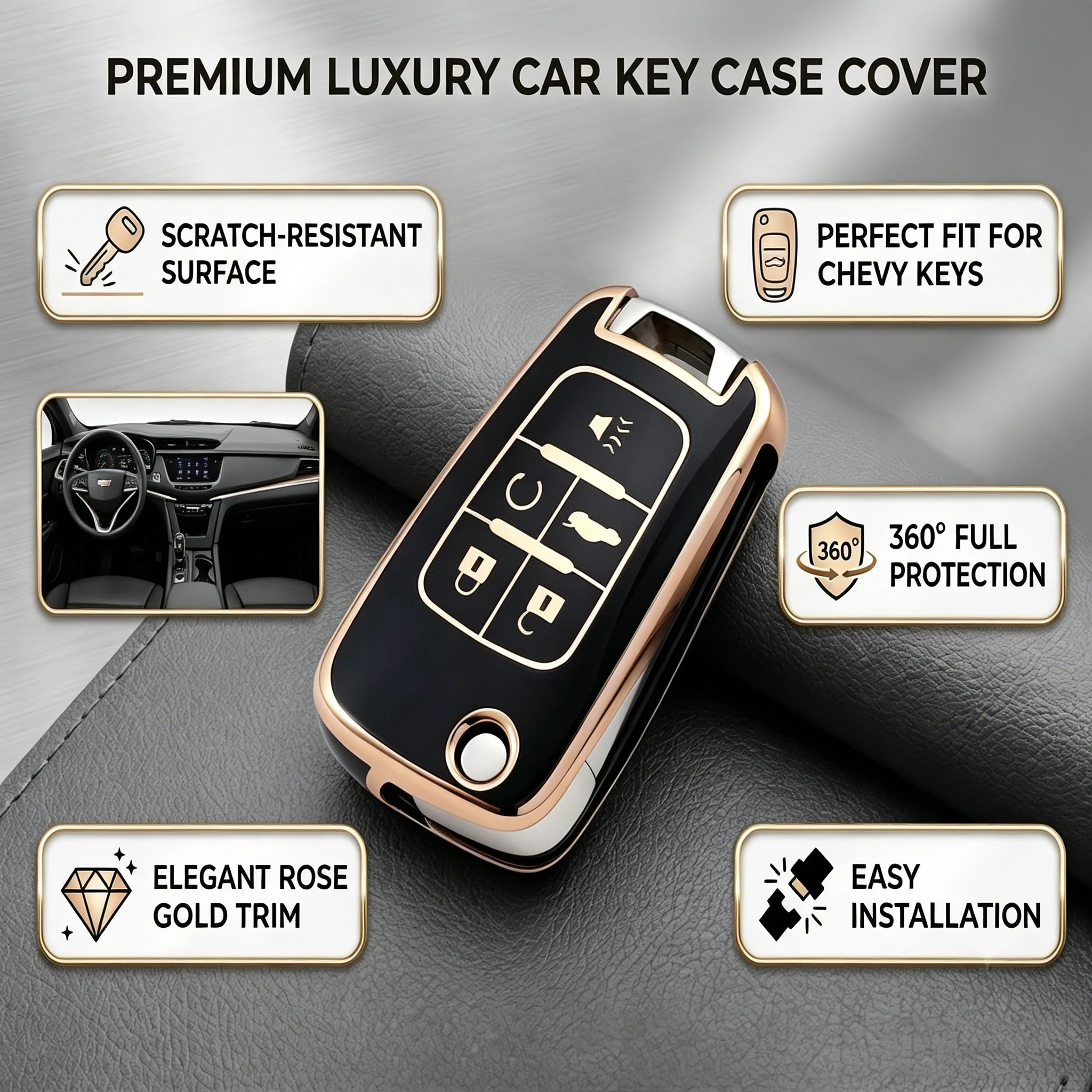 Car Key Fob Case Cover TPU Key Bag for Chevrolet Cruze Impala Camaro Garna Equinox Volt Yakista Impala GMC Buick Excelle GL8