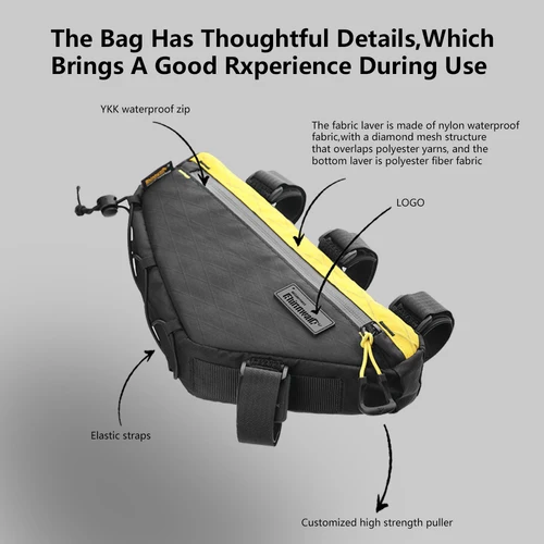 Imagen 2 del producto Rhinowalk-bolsa para cuadro frontal de bicicleta, resistente al agua, 1.7L/2.4L/2.9L, embalaje para bicicleta de montaña y de carretera, paquete de viga transversal Triangular