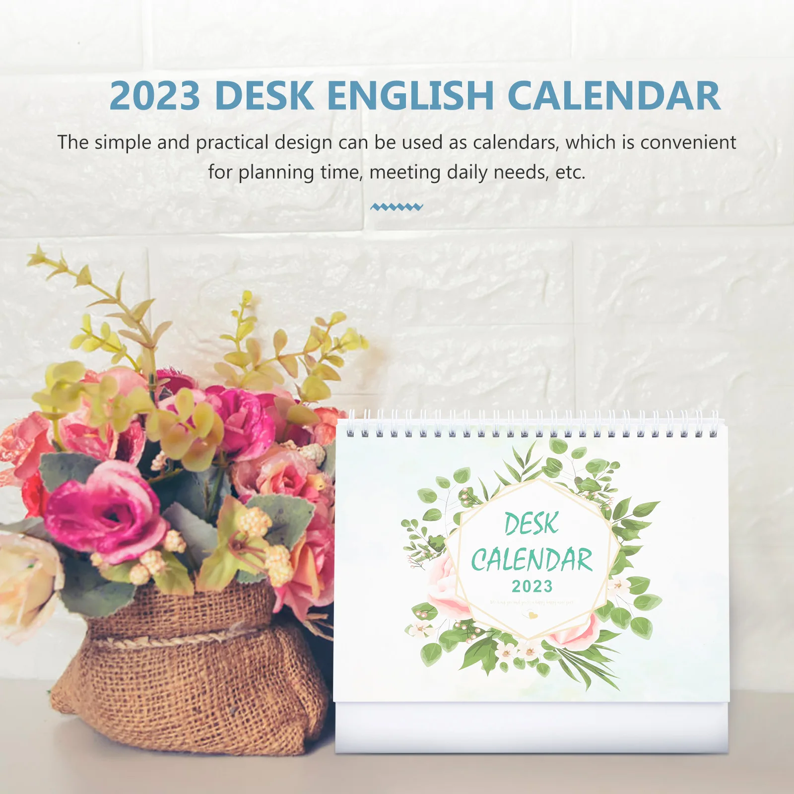 

2023 Desk Calendar Wirebound Planner Classic Design Sturdy Coil Page Turner Desktop Decor Home Office School Use