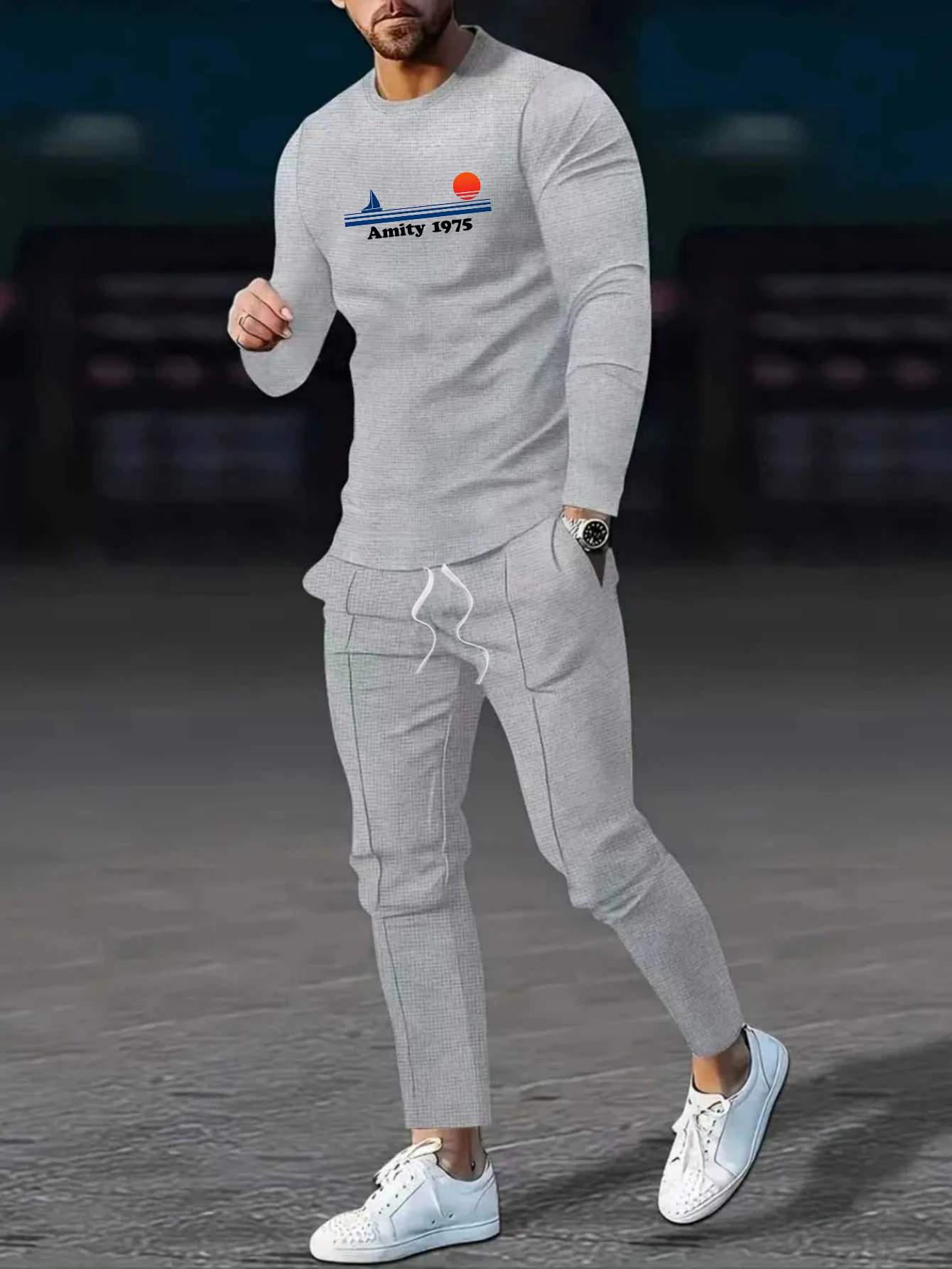 

2026 New Men Two Pieces Sets Running Sweatshirt+Sweatpants Suit Autumn Winter Warm Tracksuit Sets Men's Jogger Sports Suit