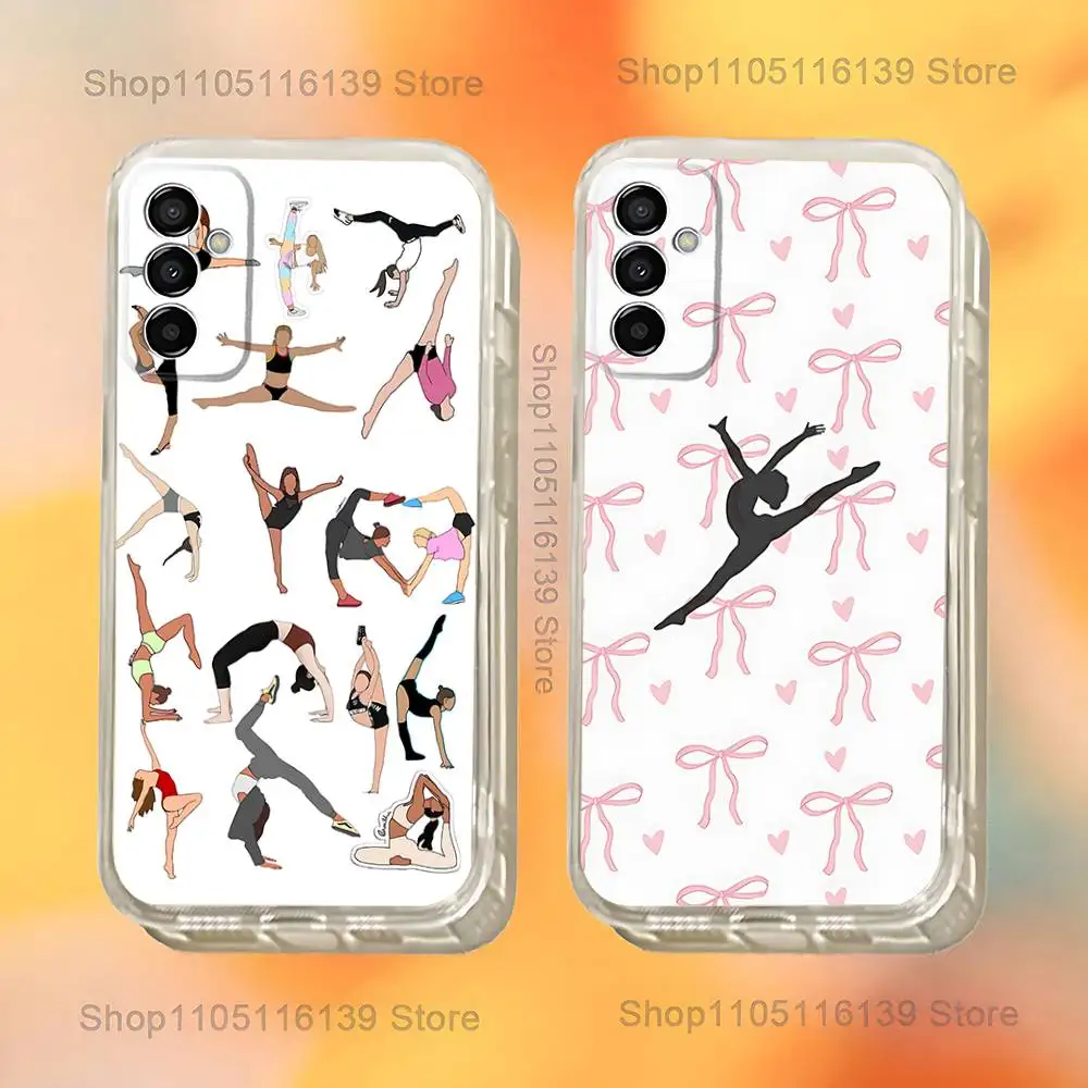 

Love Gymnastics sports Phone Case For Samsung S24,30,21,22,23,20 FE,lite,PIus,Ultra,5G,Note,9,10 Transparent Cover