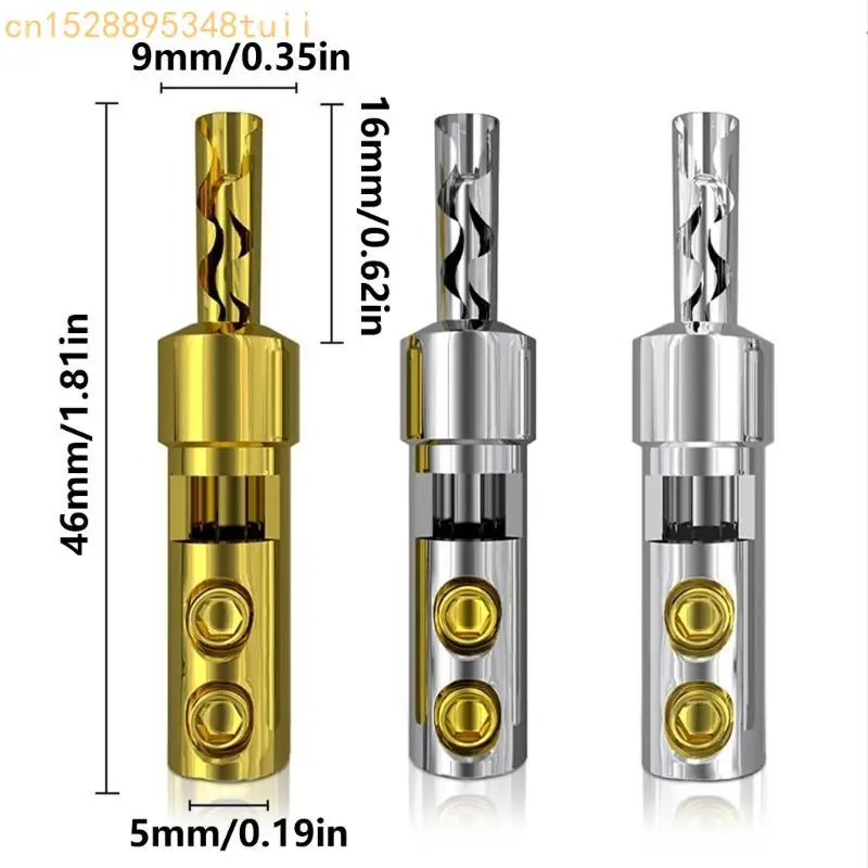 Y4QF 1PC سلك مكبر الصوت موصل الموصل بدون لحام/موز بامح