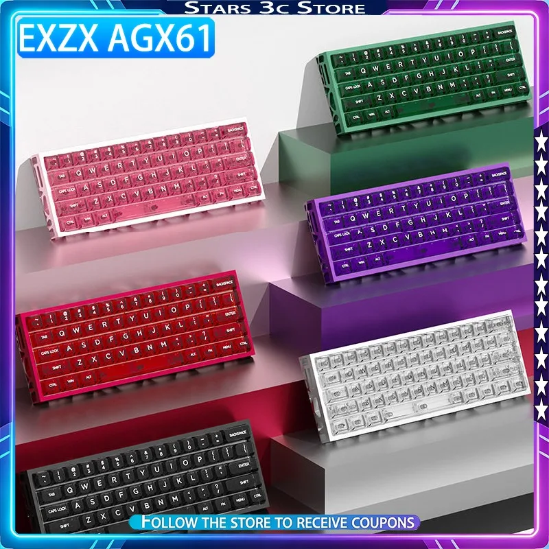 EXZX AGX61 Magnetic Axis Mechanical Keyboard Aluminum Alloy Hollow Design Hot-swappable Full-key 8K Low Latency Gaming Keyboard