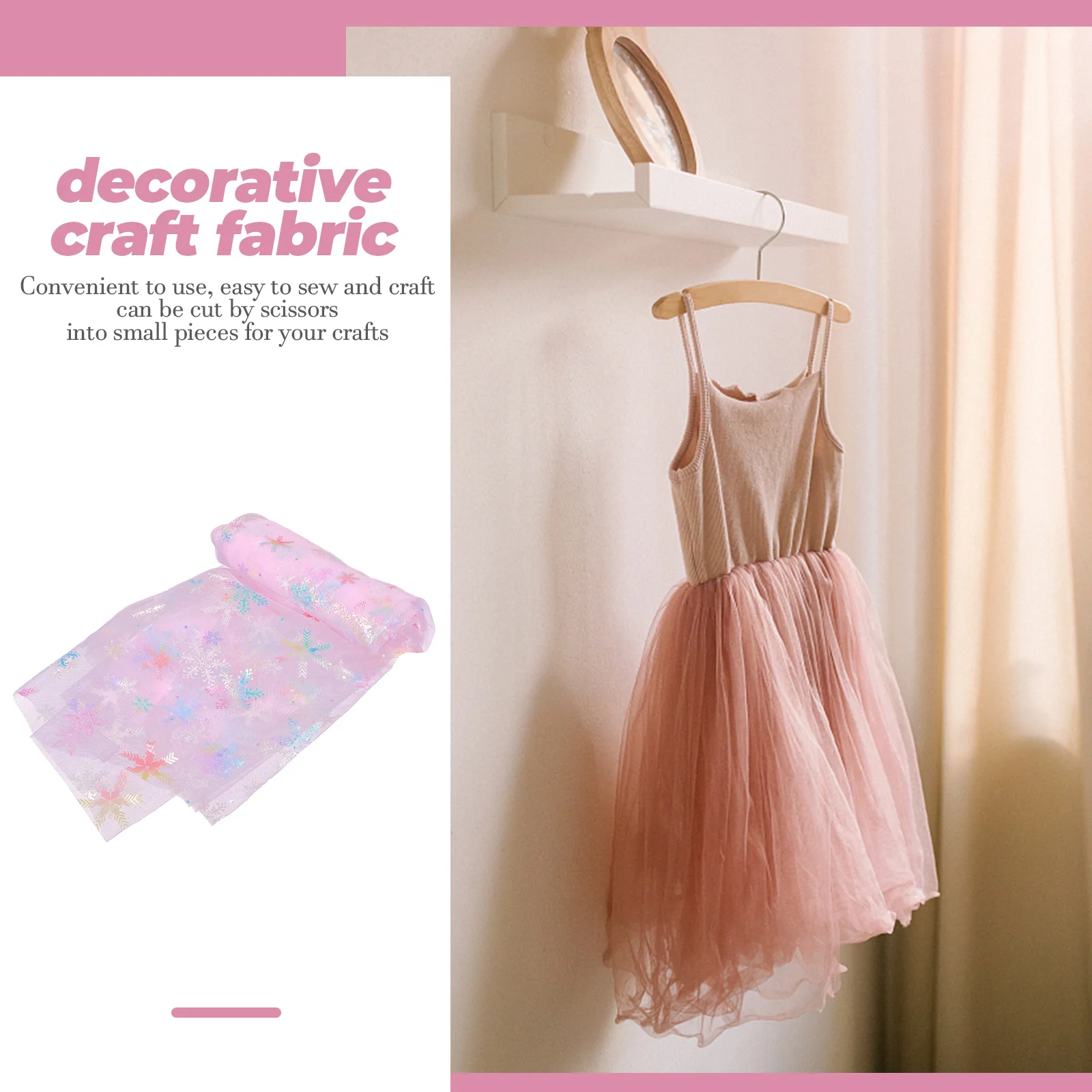 

Cuttable Snowflake Multi-Function Dress Fabric Sheet Sewing Craft Material Multi-Function Decorative Fabric Household Diy