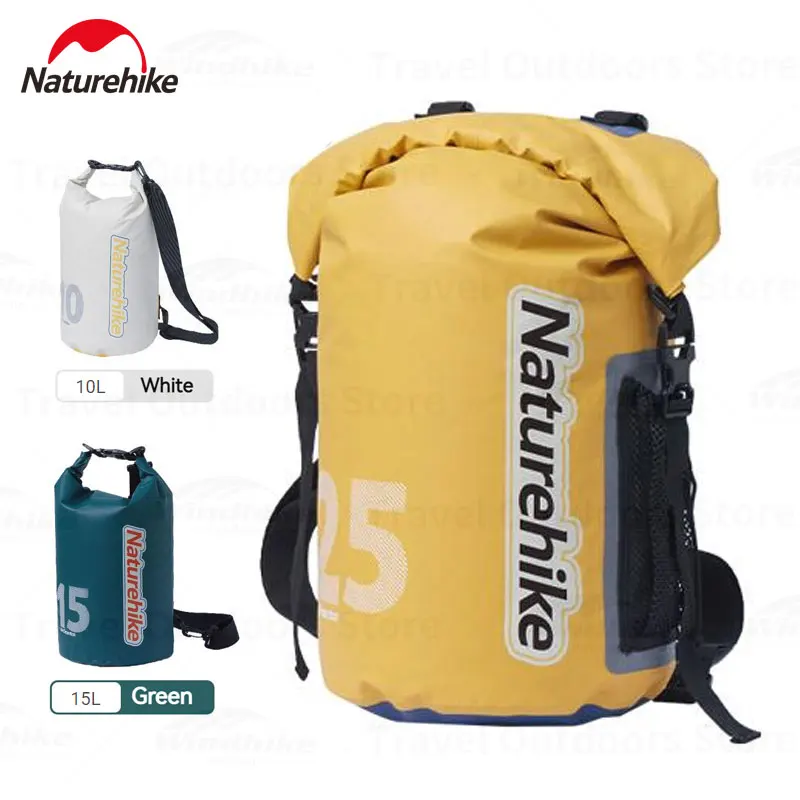 Naturehike PVC Dry Bag 10L/15L/25L Waterproof Running Beach Bag Trekking Hermobag Outdoor Tourism Hiking Backpack Fishing Bag