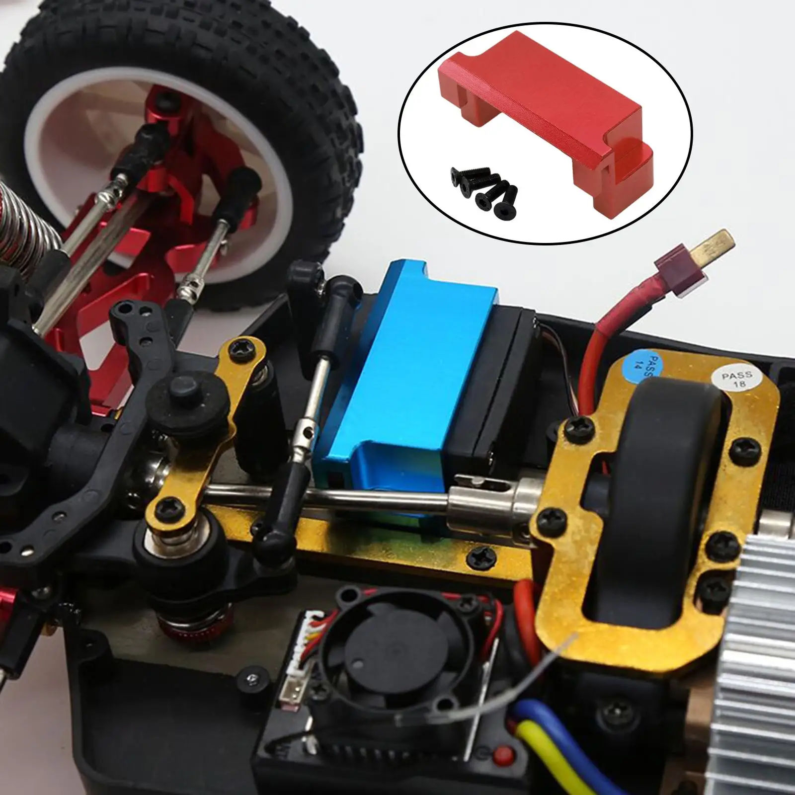 5xMetal Servo Mounting Holder for Wltoys 104001 Model Crawler Replacements Red