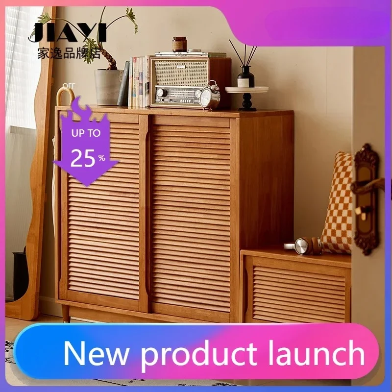 shoe cabinet door simple modern large-capacity entrance retro home storage sliding door storage cabinet