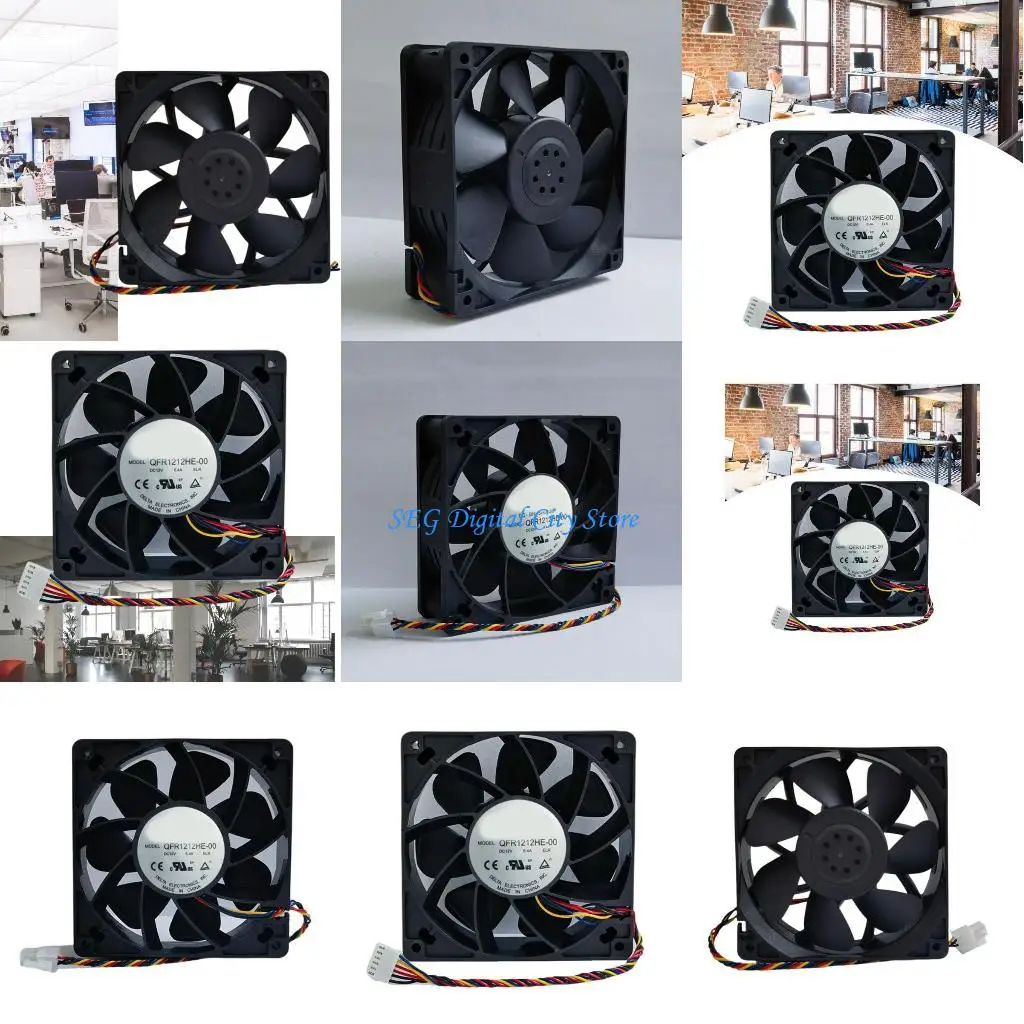 

U75B QFR1212HE-00 120mm 12V Cooling Fan Industrial Heat Dissipation Fan 120x120x38mm