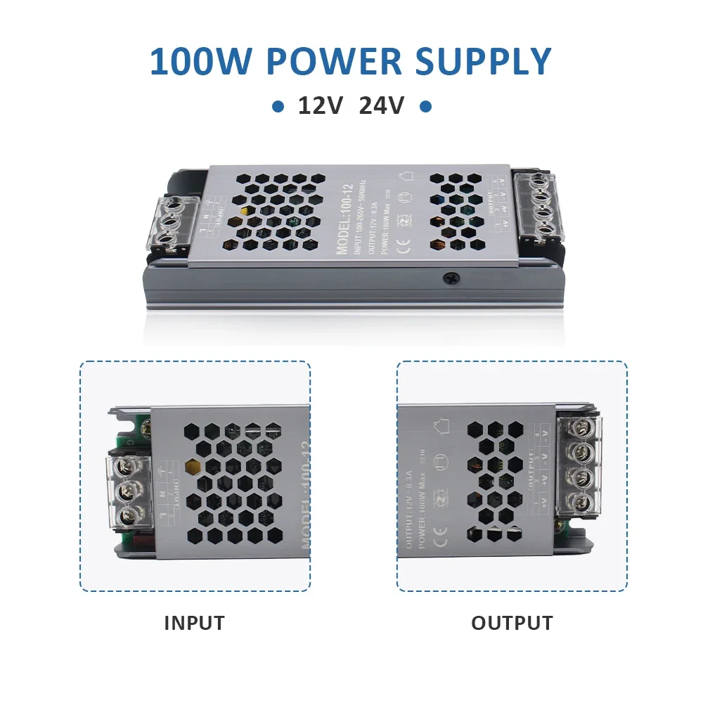 12V 24V Lighting Transformer Led Power Supply Unit 12 volt 60w 100w 200w 300w 400w Led Strip Light Switching Power Supply