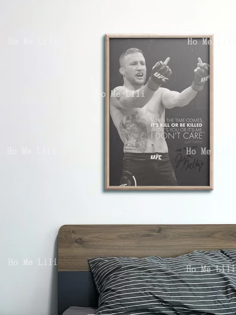 Justin Gaethje The Highlight Photo Print Poster la parete del soggiorno è decorata con l'arte