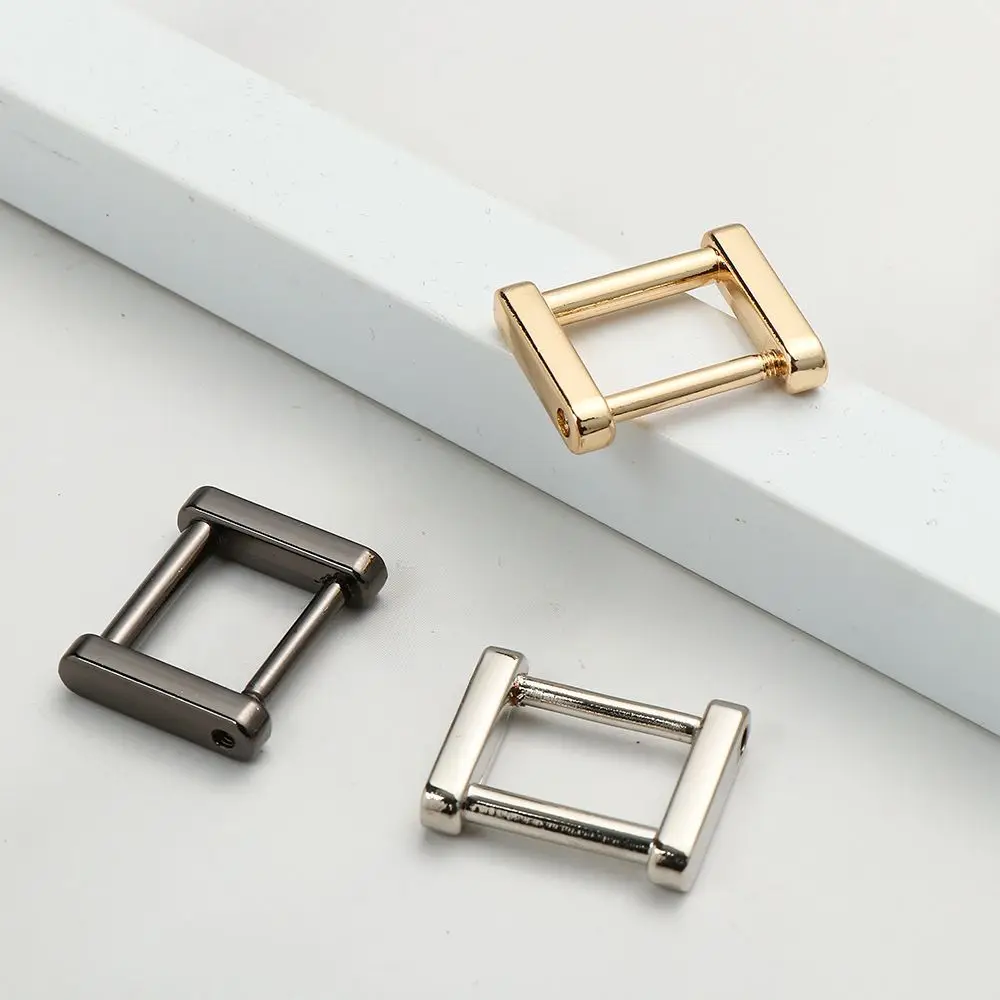 Webbing Buckle Detachable Clasp Leather Craft Rectangle Rings Buckle Bag Loop Strap Connector Screw Rings Buckle