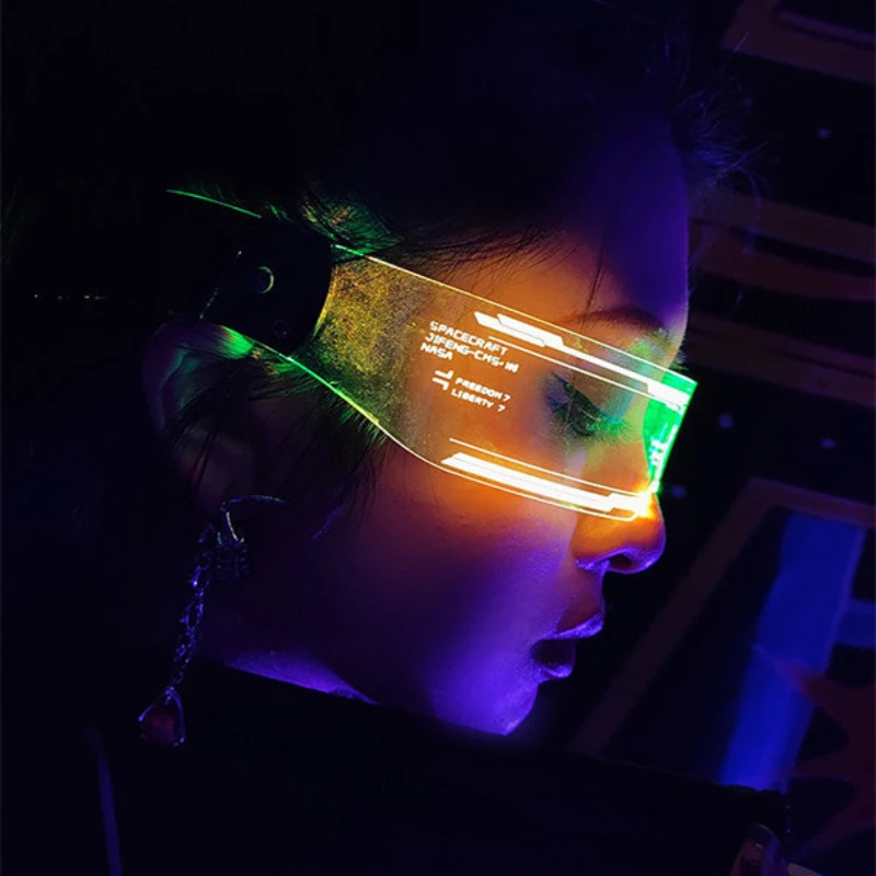 Cyberpunk technology, LED luminescent glasses, electric music festival, sense glasses bar annual meeting, KTV bungee party,