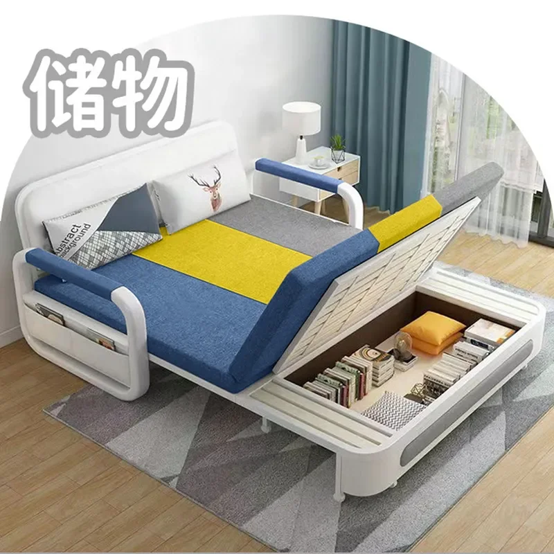 Fabric Sofa Bed for Balcony Single Double Seating Integrated Dual Purpose Small Apartment Multi Functional Telescopic Bed
