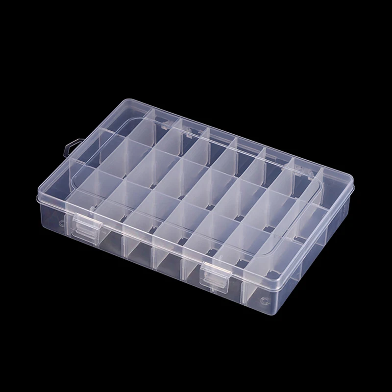 24 Grids Storage Box Plastic Embroidery Floss Bobbins Beads Pill Storage Organizer Transparent DIY Cross Stitch Sewing Tool