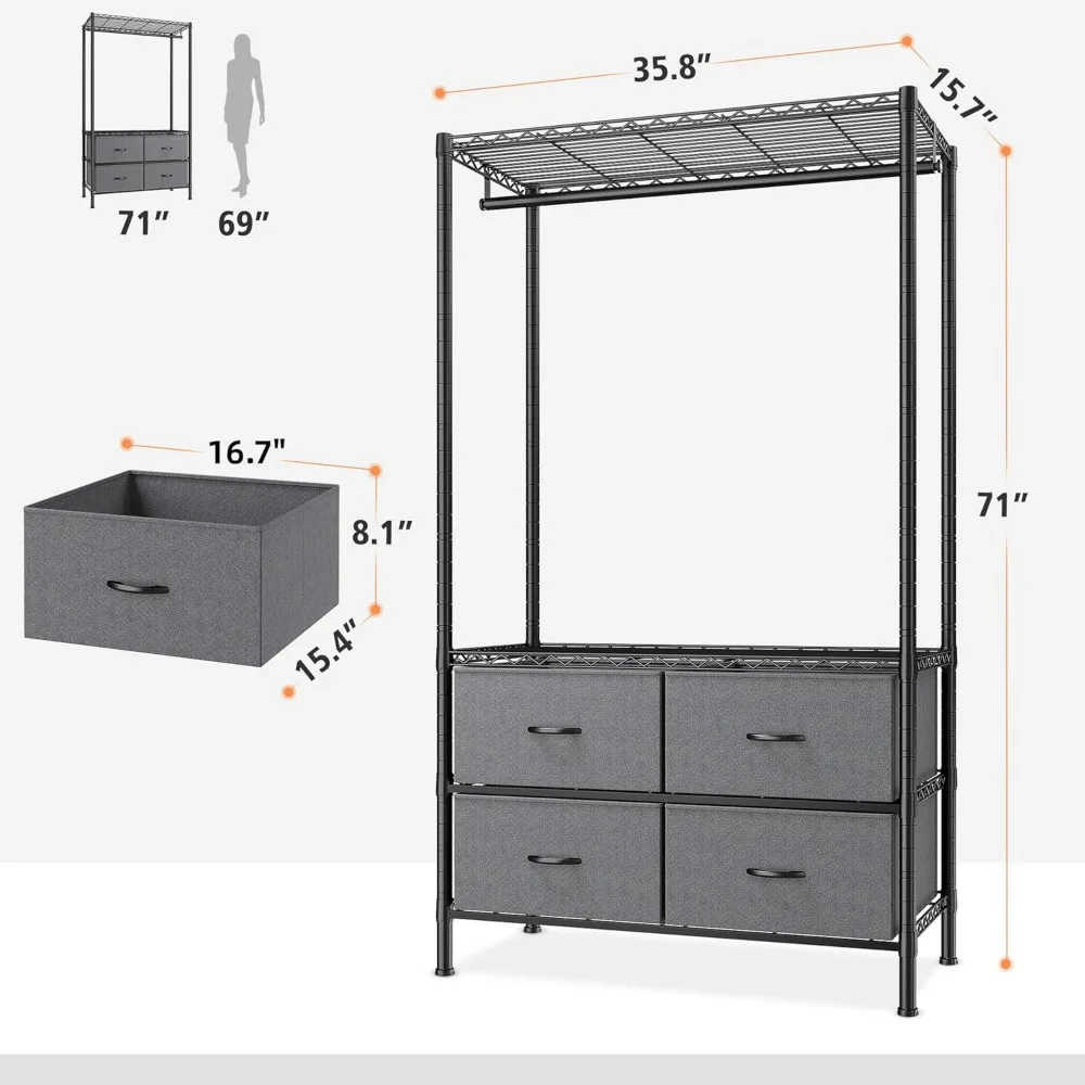 Clothes Rack, Clothing Racks for Hanging Rack Heavy Duty Clothing Rack Adjustable  Racks for Hanging