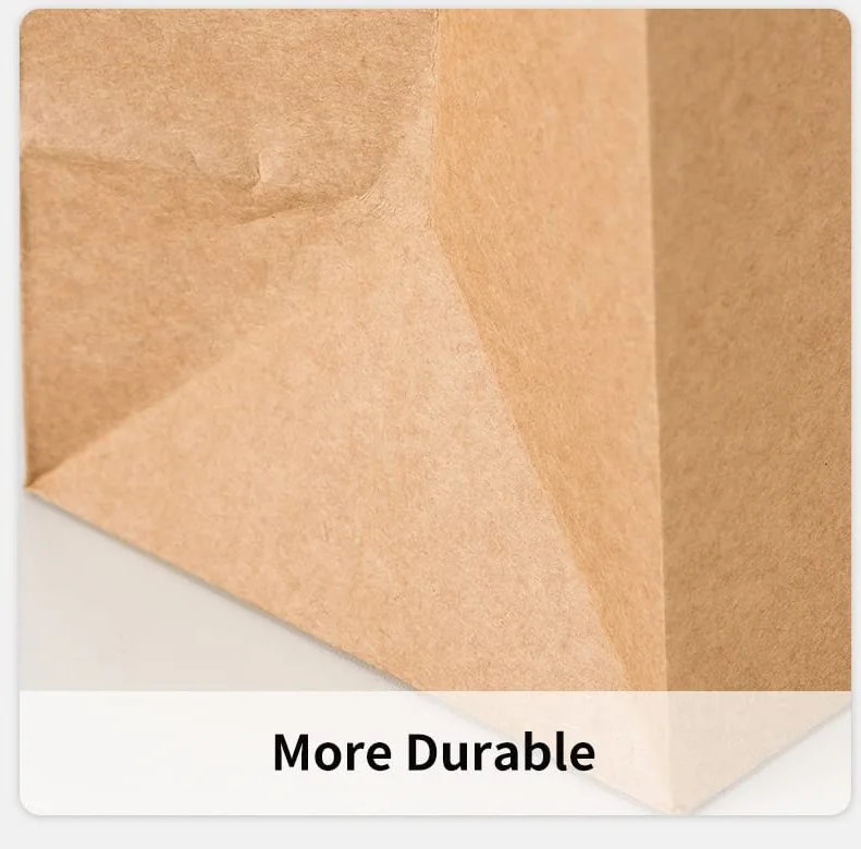 10 Stück Kraftpapiertüten, wiederverwendbar, für Lebensmittel, Einkaufen, Geschenktüten zum Verpacken, Basteln, Geschenke, Hochzeit, Geschäft, Einzelhandel, Partytaschen – Detail 3