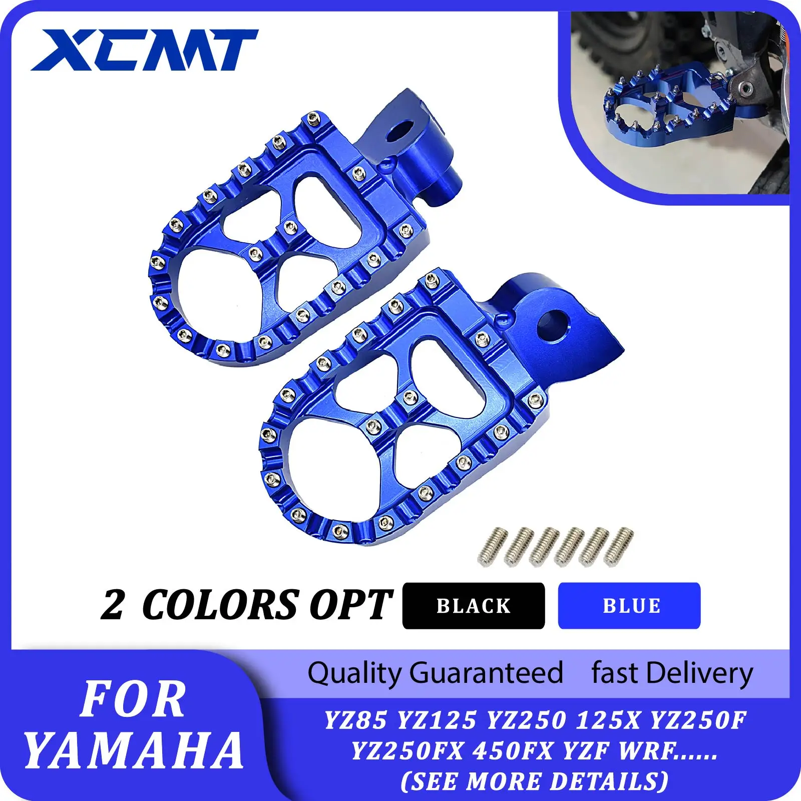 Cnc Footpeg Footpeg Pedalen Rust Voor Yamaha Yz85 Yz125 Yz250 125x Yz250f Yzf Wrf 250 450 Yzf250 Wrf250 450f Yz 250f 2001-2023