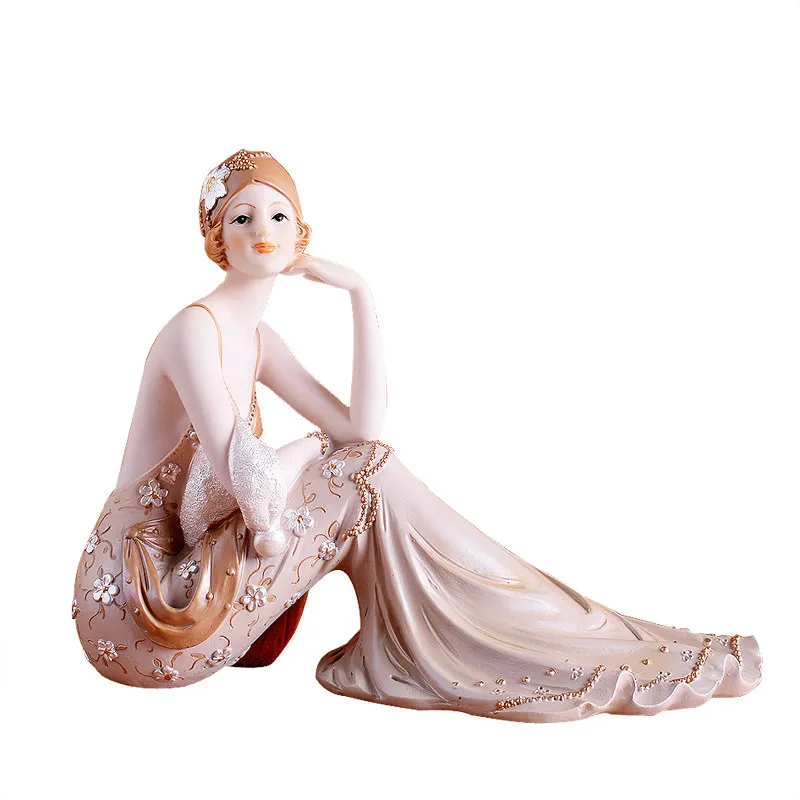 

European girl fashion beautiful woman ornament home decoration living room wine cabinet entrance soft decoration wedding gift